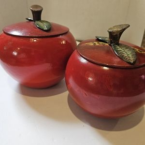 Vintage Apple Alluminum Canisters